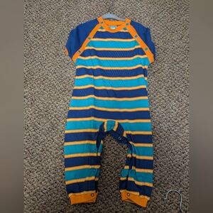 Striped Blue and Orange Kids Romper